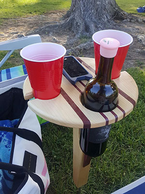 Wine Table Guy with Plastic Red Cups